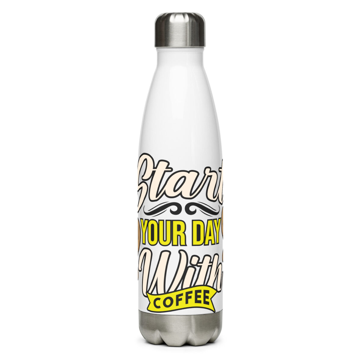 stainless steel water bottle white 17oz front 6499857c4e8b0