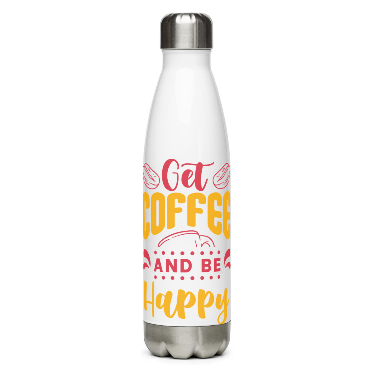 stainless steel water bottle white 17oz front 6499894827a9d