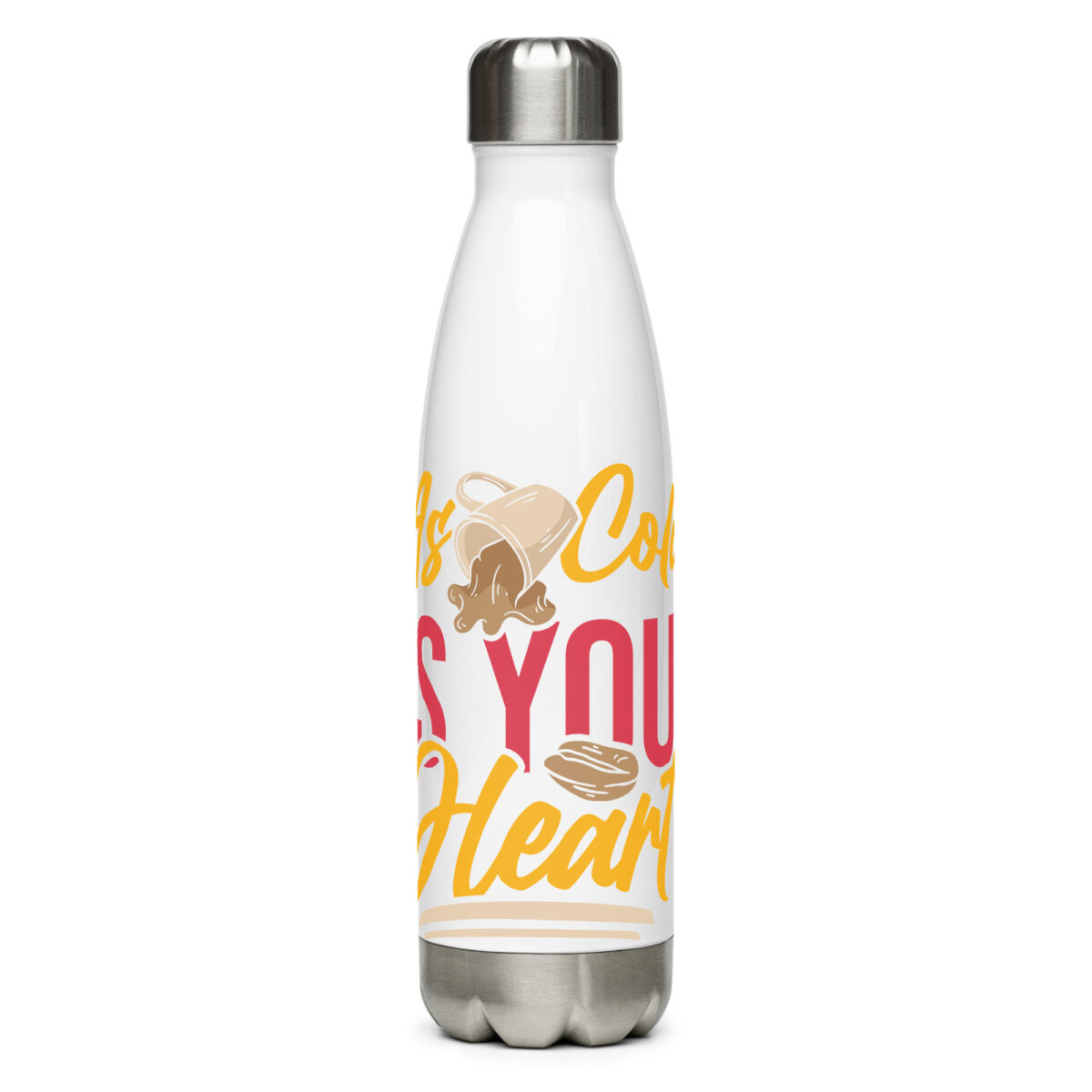 stainless steel water bottle white 17oz front 6499934cee30f