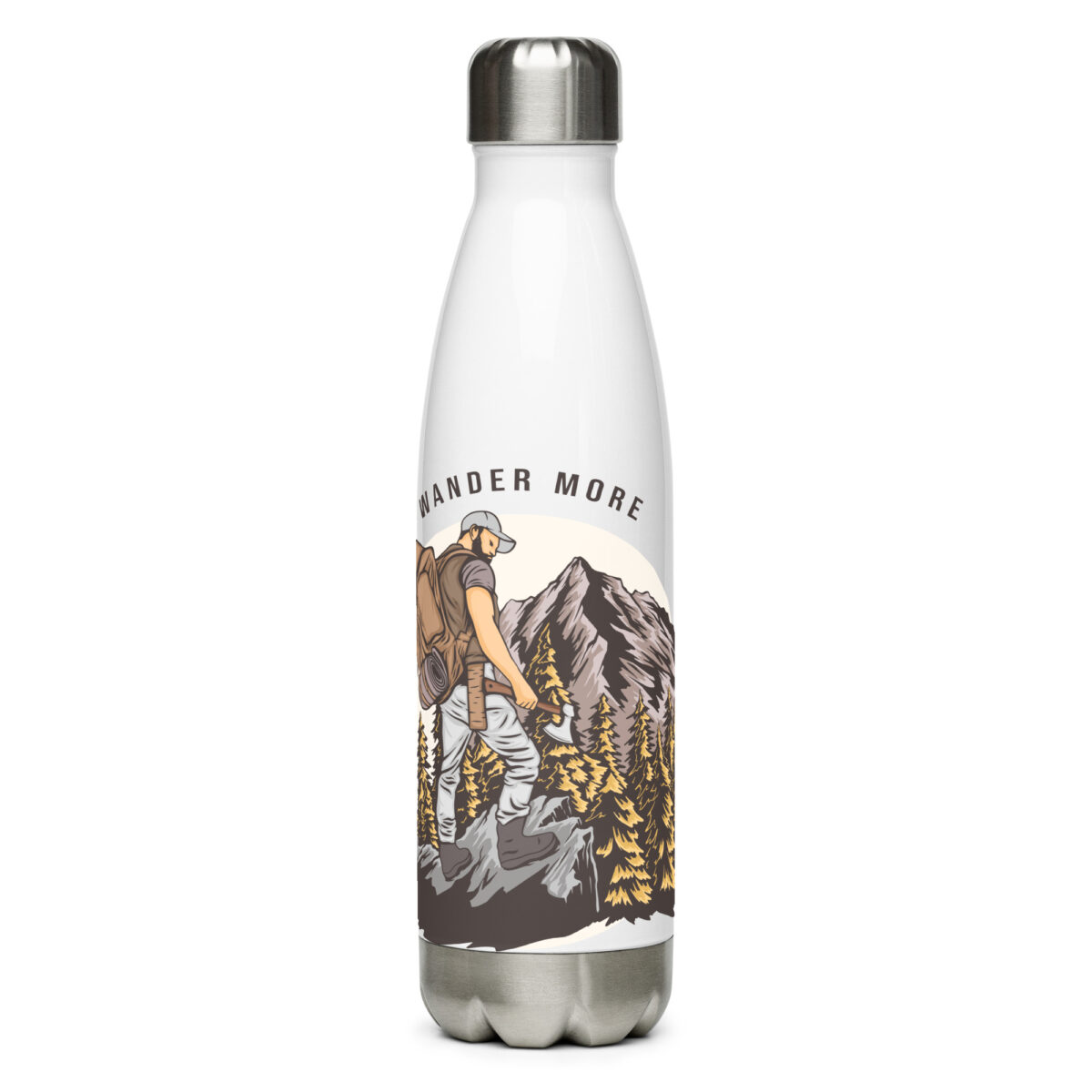 stainless steel water bottle white 17oz front 64999519049f4