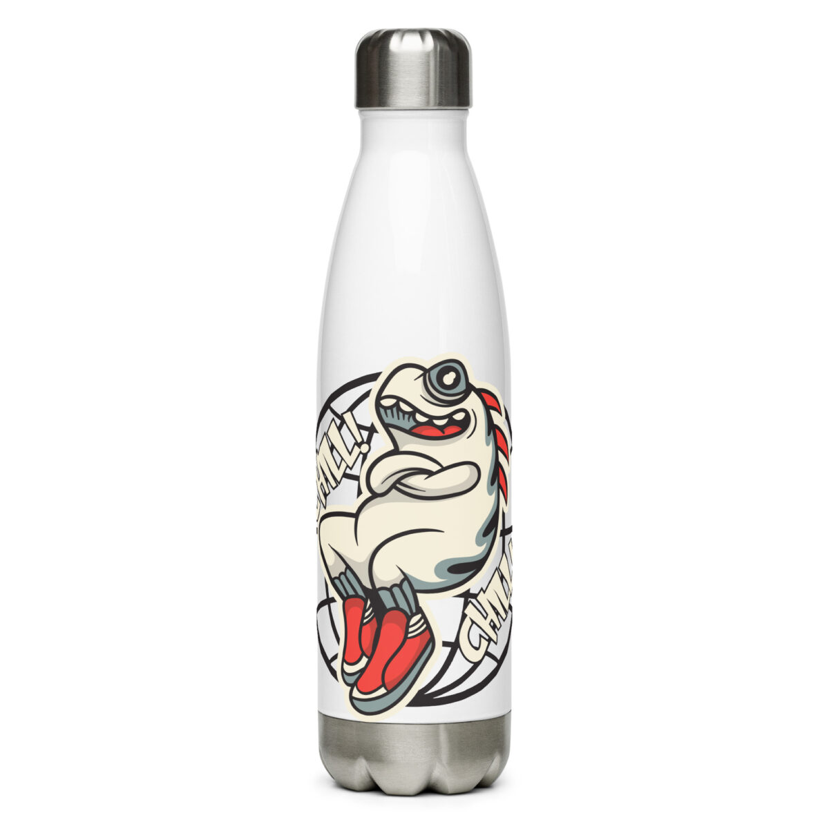 stainless steel water bottle white 17oz front 6499baceaf5a4