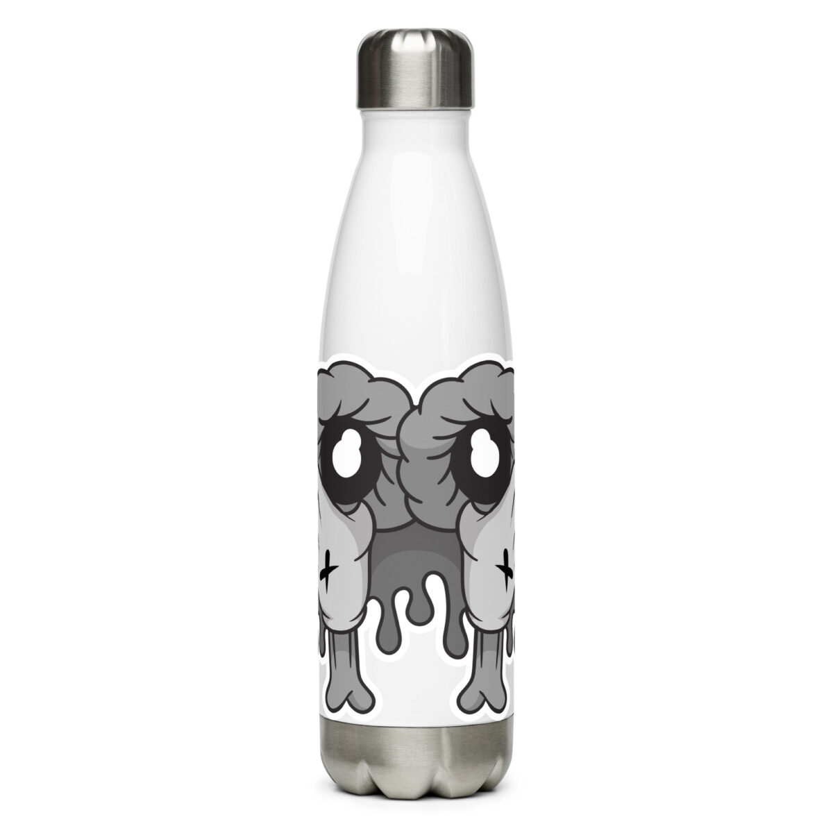 stainless steel water bottle white 17oz front 6499bb877cd4c