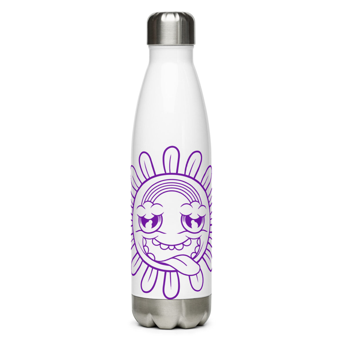 stainless steel water bottle white 17oz front 6499bc6cafb69