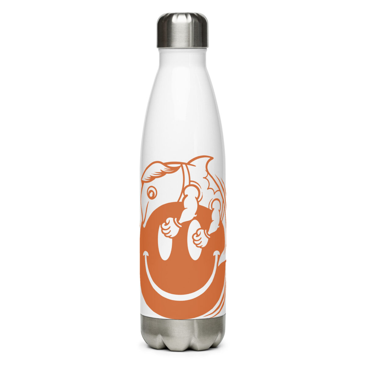 stainless steel water bottle white 17oz front 6499c12d2f440