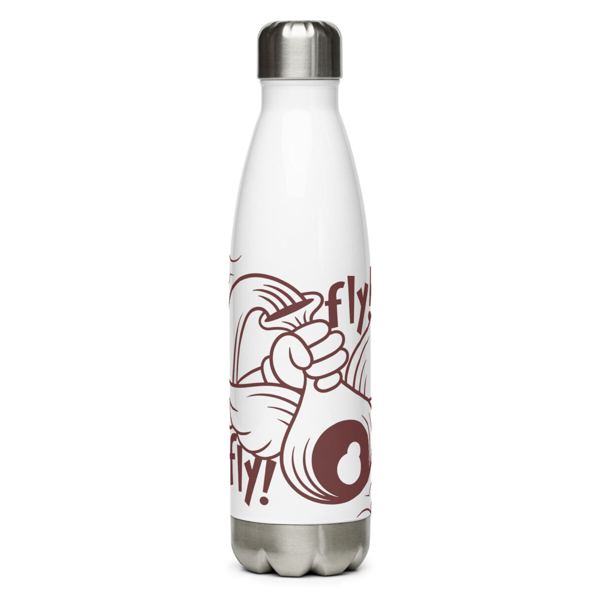 stainless steel water bottle white 17oz front 6499c30ae4c54