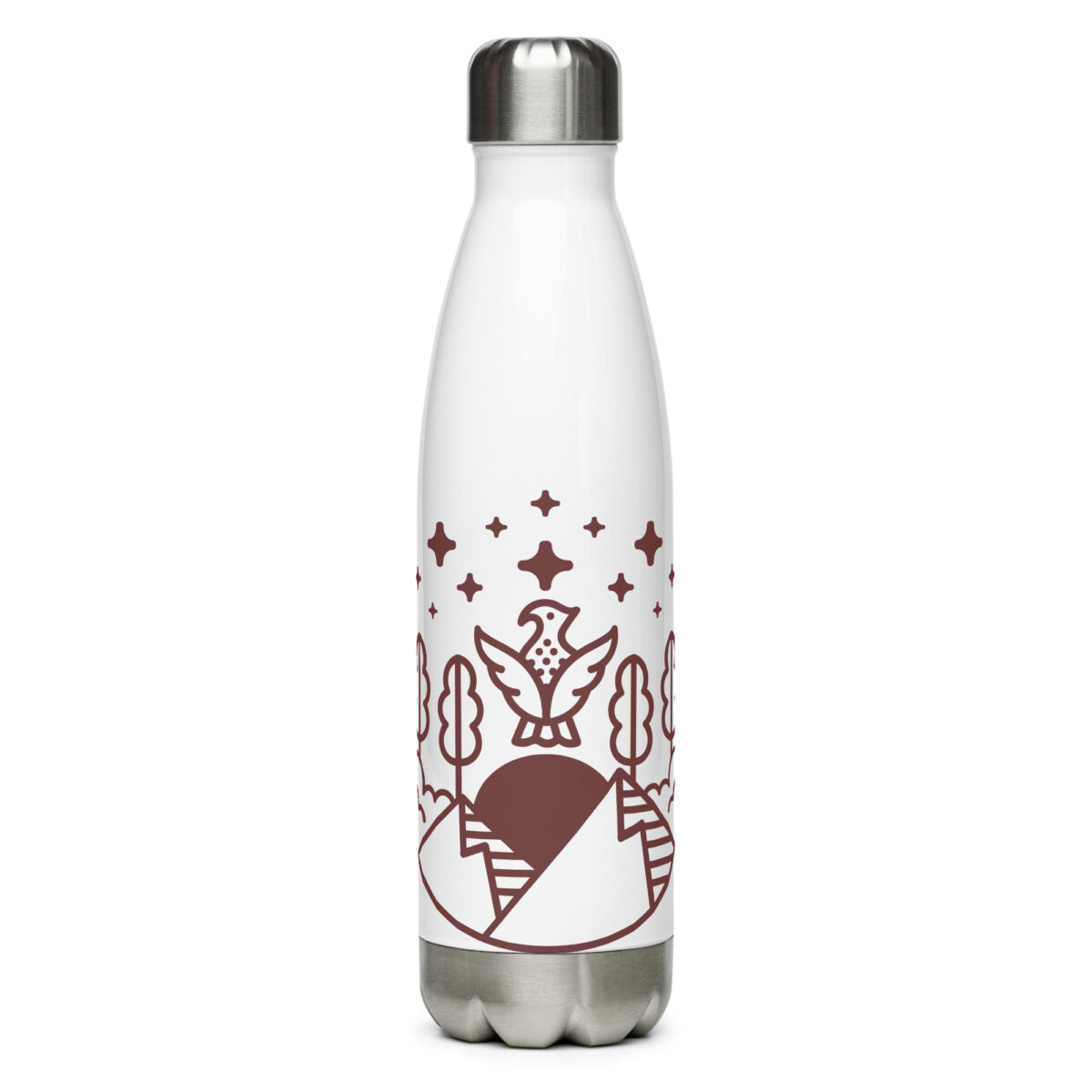 stainless steel water bottle white 17oz front 649d882ea1050