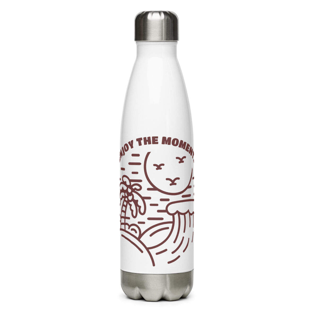 stainless steel water bottle white 17oz front 649d8a3c05d8a