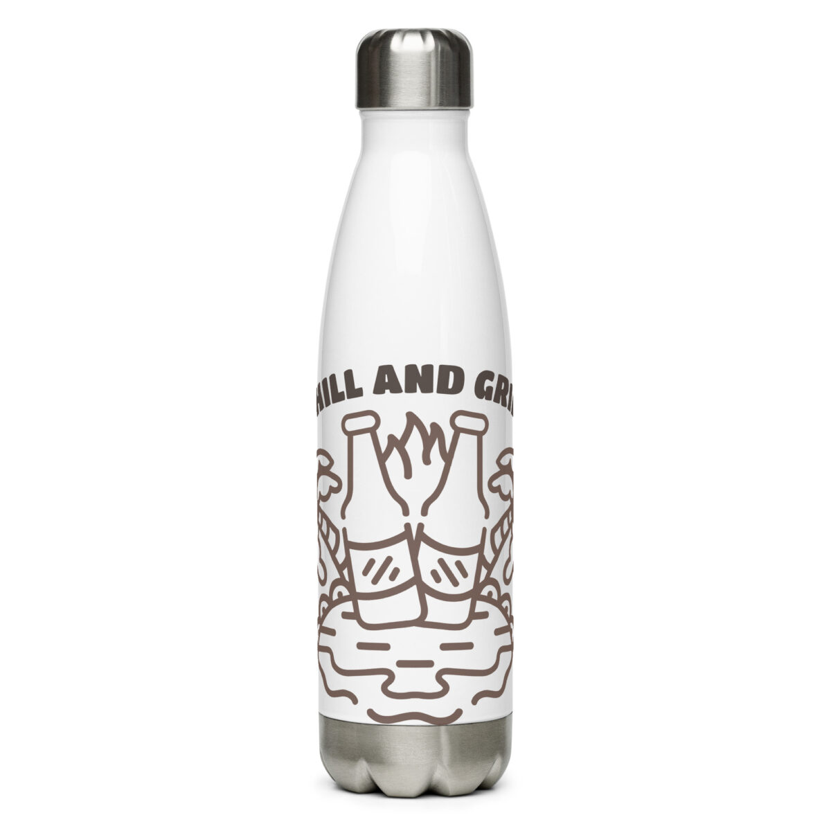 stainless steel water bottle white 17oz front 649d8d01ad615