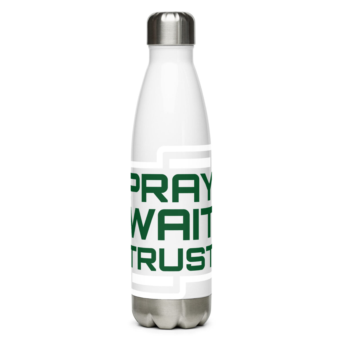 stainless steel water bottle white 17oz front 649dbdccee776