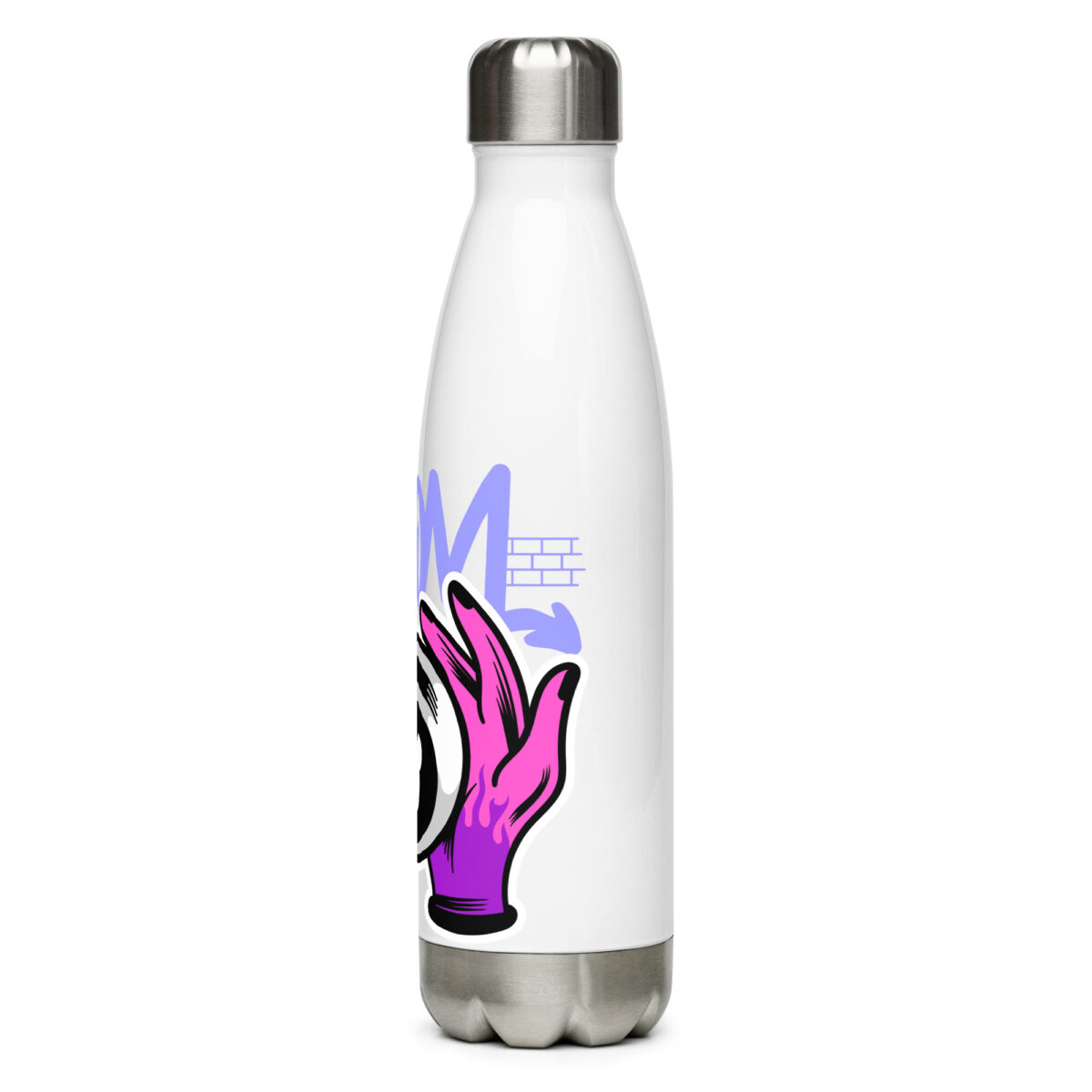 stainless steel water bottle white 17oz left 6499b69981981