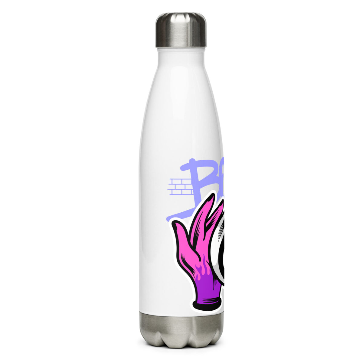 stainless steel water bottle white 17oz right 6499b6998192f