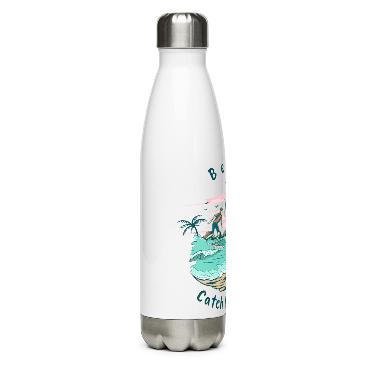 stainless steel water bottle white 17oz right 649daf678608e