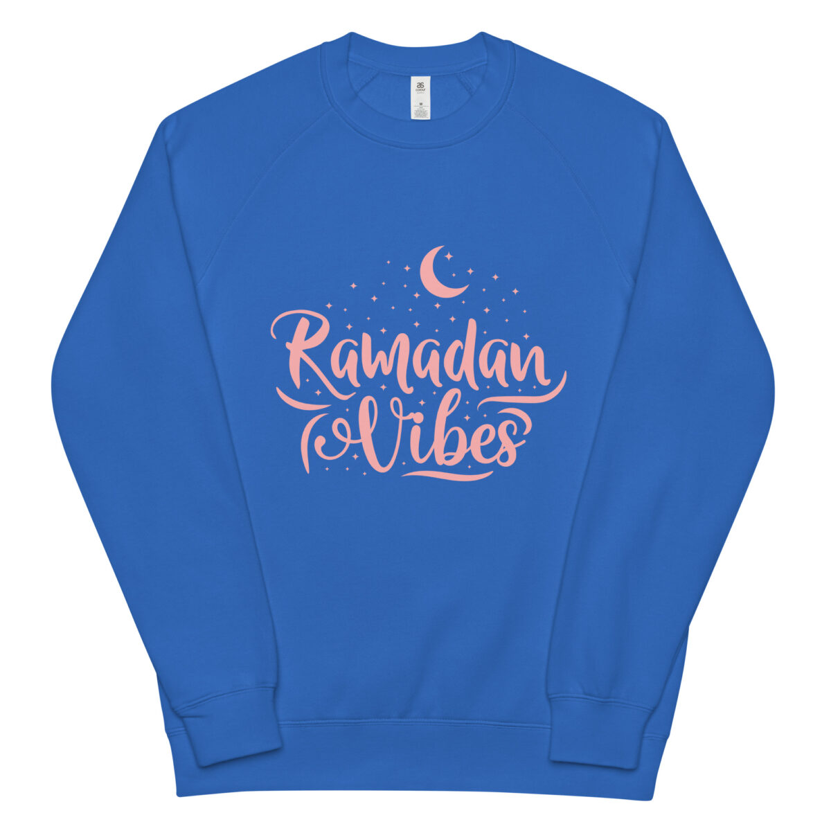 unisex raglan sweatshirt bright royal front 648d8c96b2569