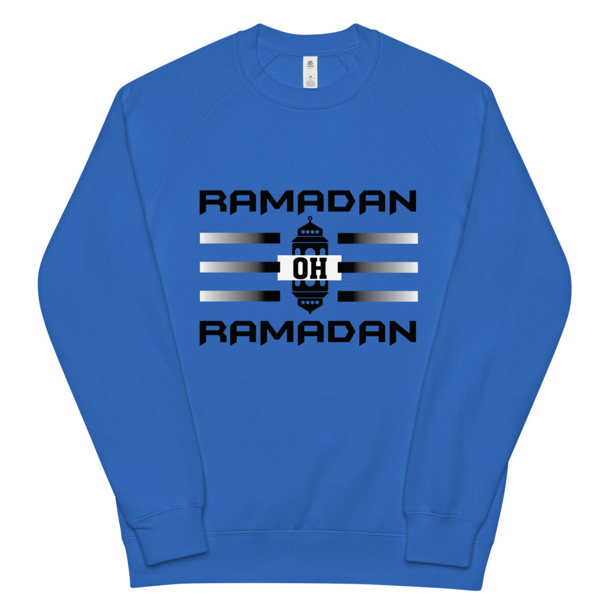 unisex raglan sweatshirt bright royal front 648d90a9e12de