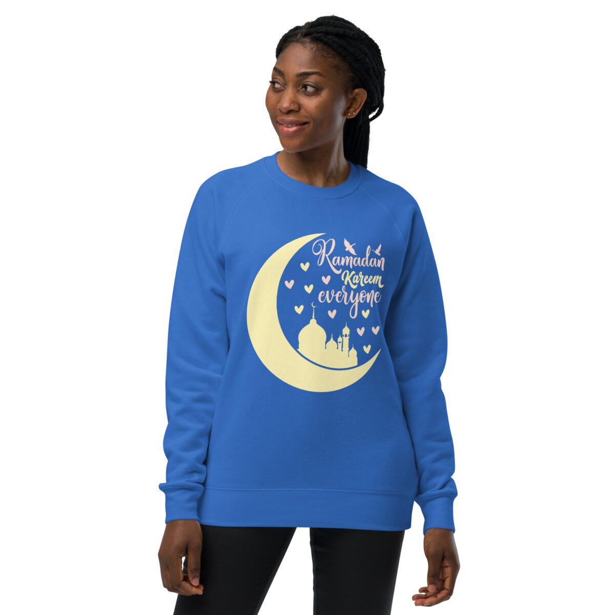 unisex raglan sweatshirt bright royal front 648da37126b46