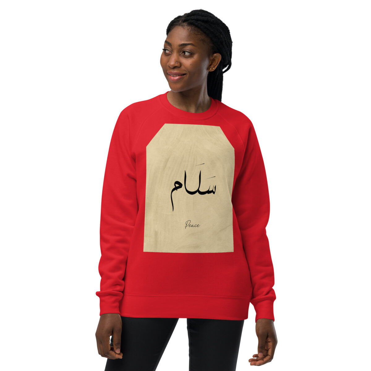 unisex raglan sweatshirt red front 648c82f85a4ad