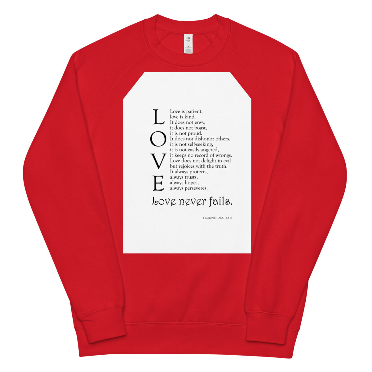 unisex raglan sweatshirt red front 648c929213d28