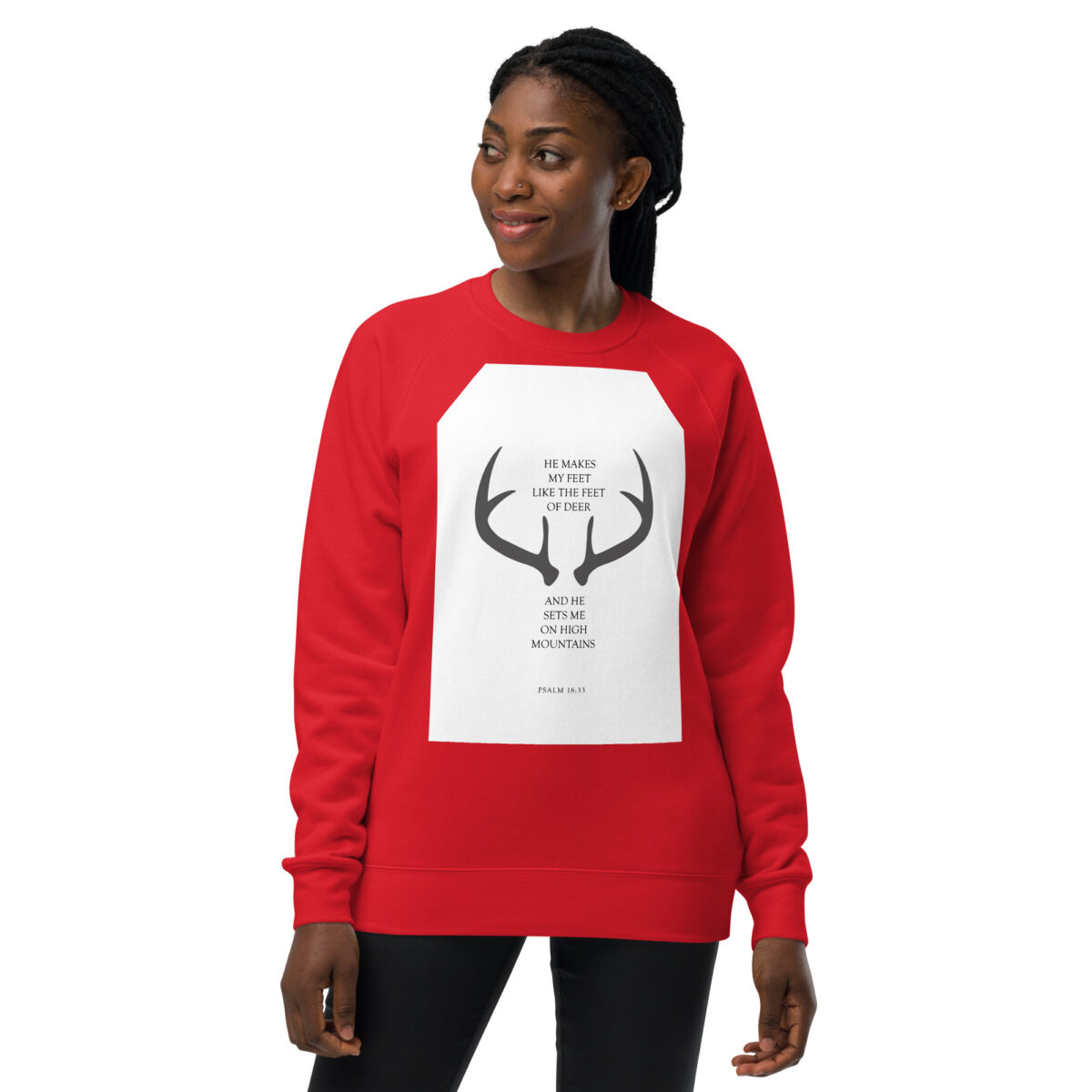 unisex raglan sweatshirt red front 648c943ab393c