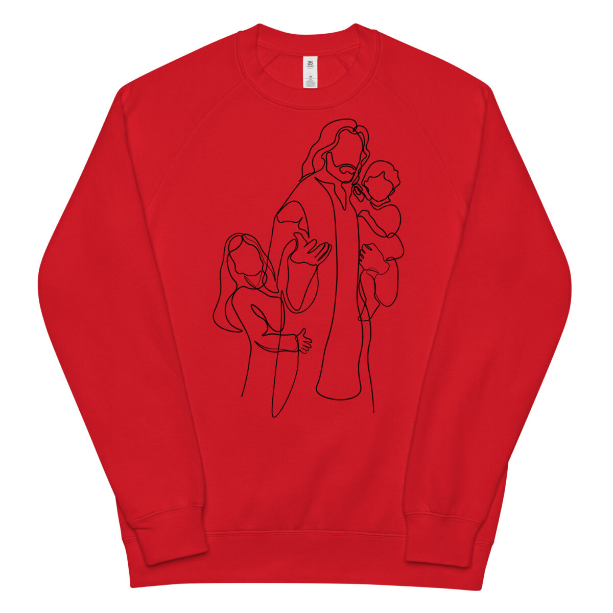 unisex raglan sweatshirt red front 648c959dac7c5