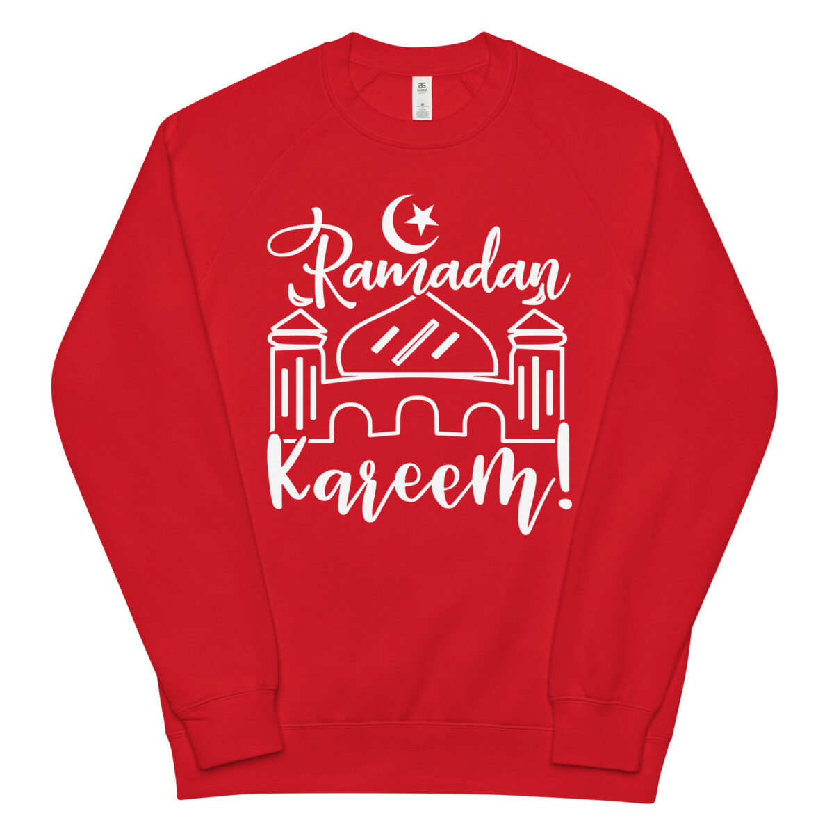 unisex raglan sweatshirt red front 648d8fee59d65