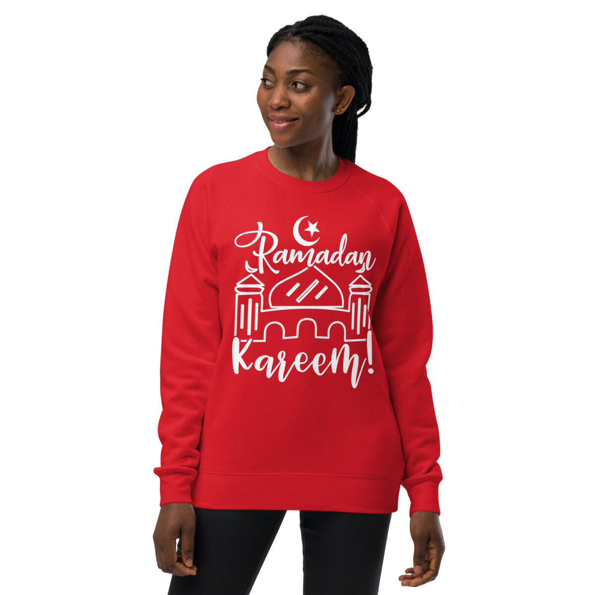 unisex raglan sweatshirt red front 648d8fee5af2f