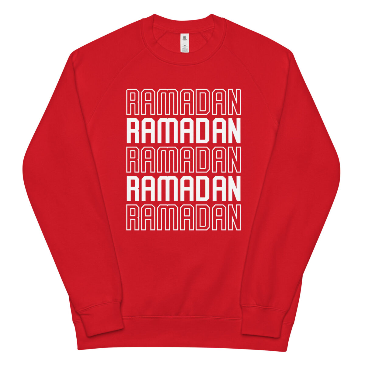 unisex raglan sweatshirt red front 648da2192e34c