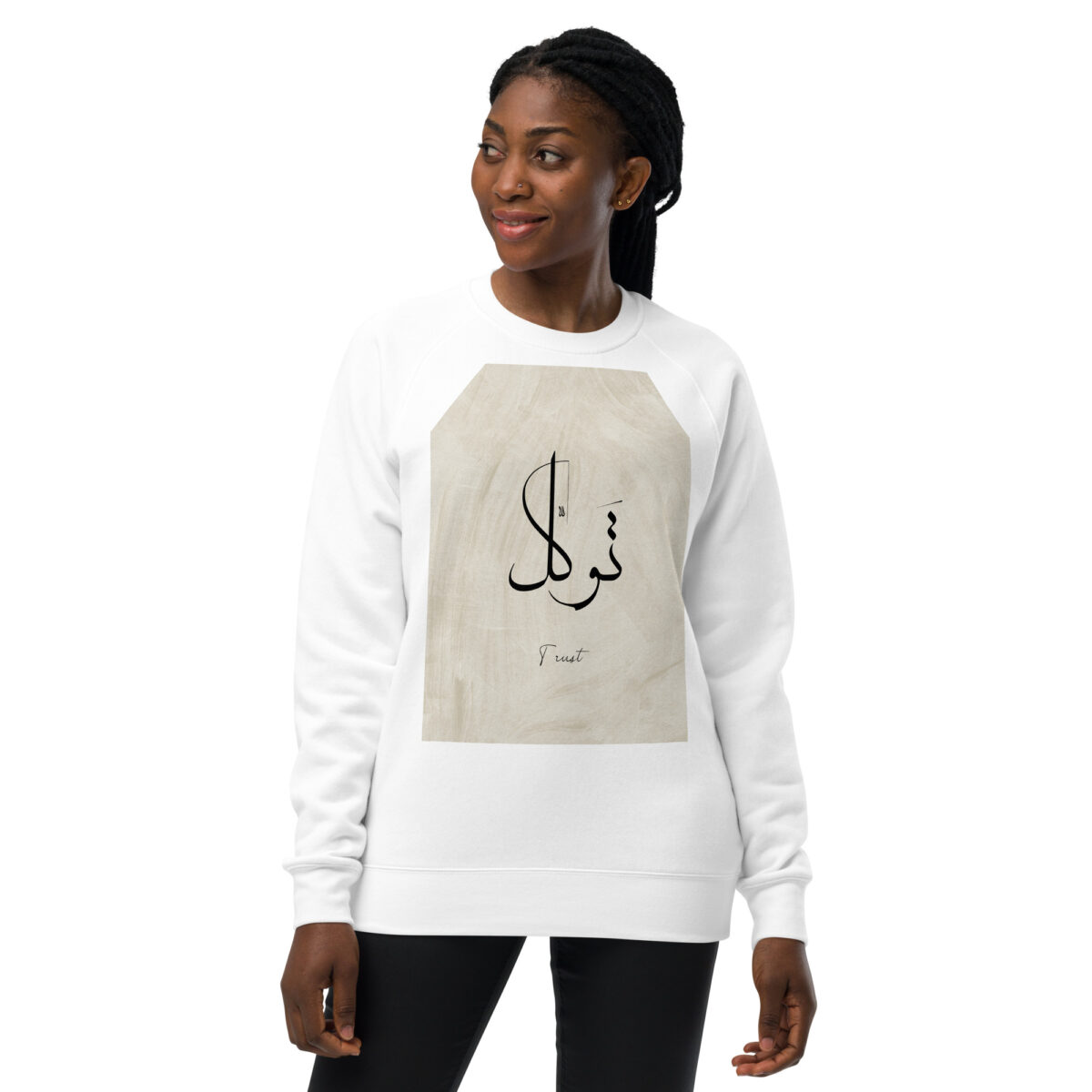 unisex raglan sweatshirt white front 648c7be180ea2