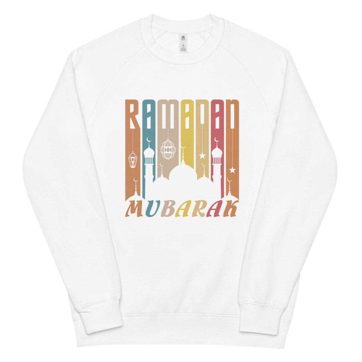 unisex raglan sweatshirt white front 648d9115665bb