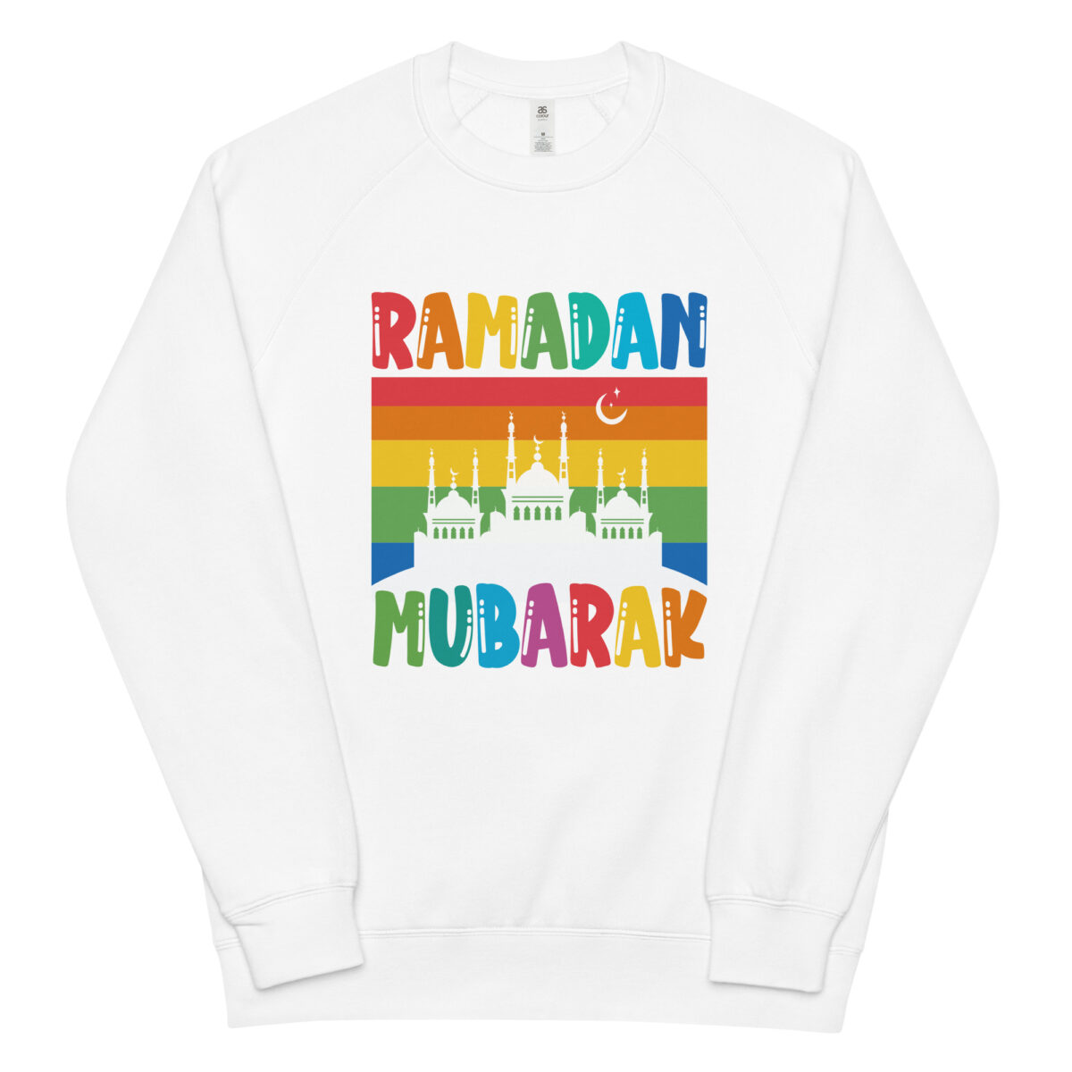 unisex raglan sweatshirt white front 648d91adb51b1