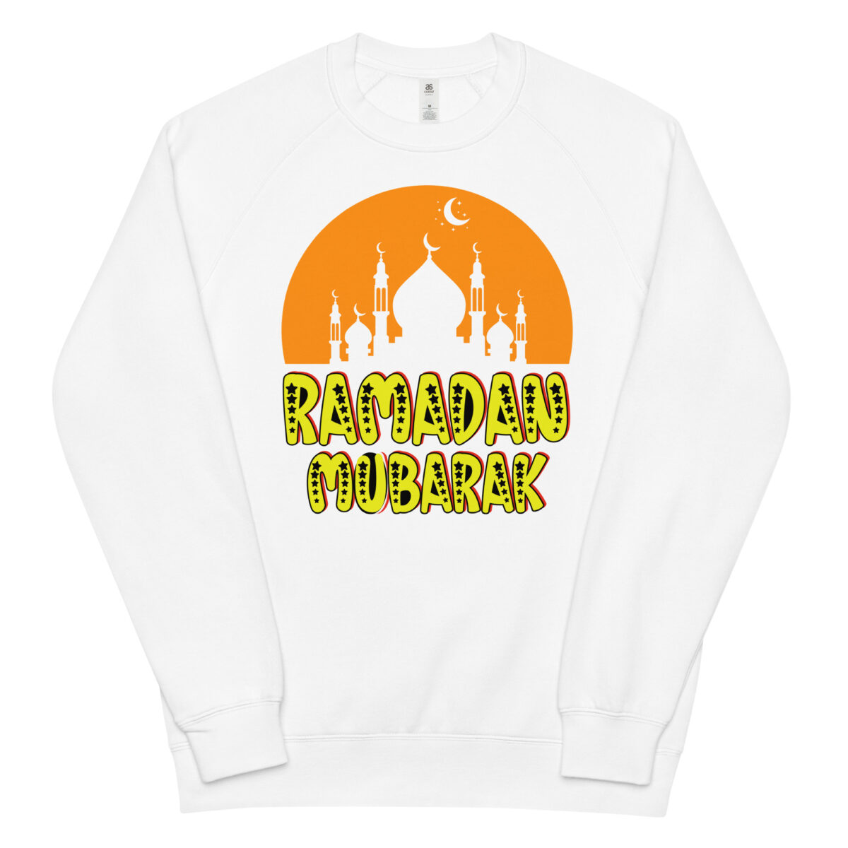 unisex raglan sweatshirt white front 648d930d6421b