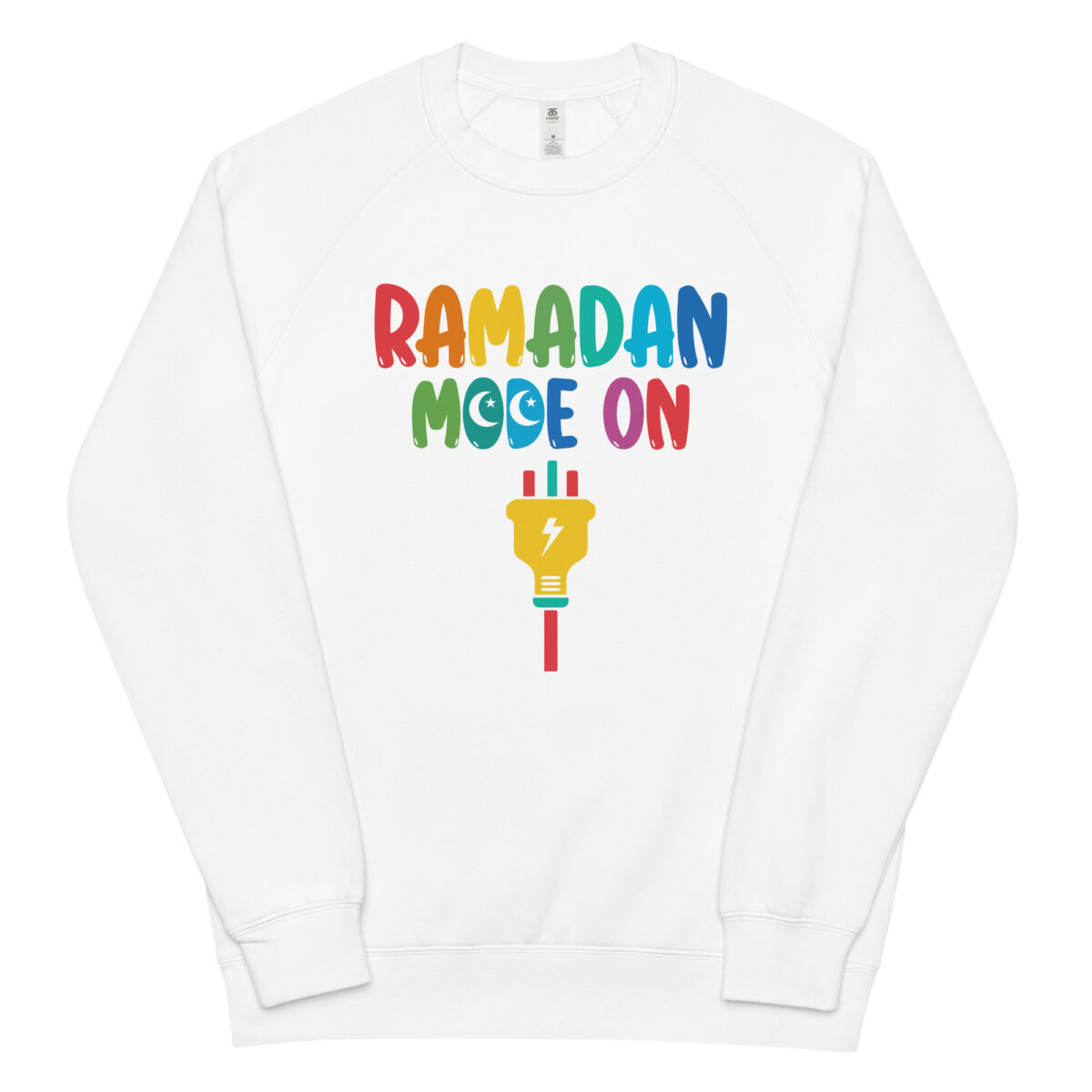 unisex raglan sweatshirt white front 648da19313a9b