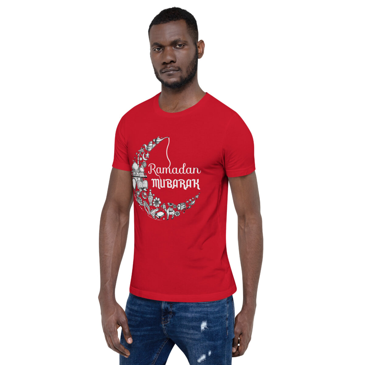 unisex staple t shirt red left front 648c45d942d09