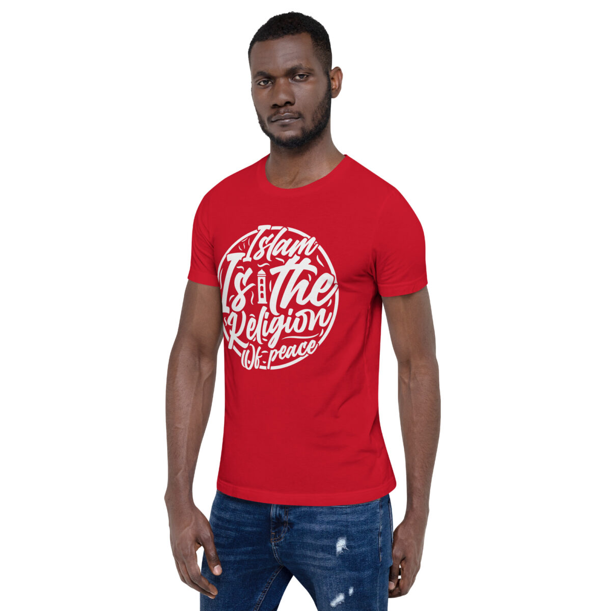 unisex staple t shirt red left front 648c4caeacf25