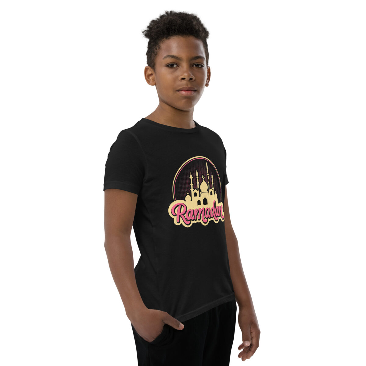 youth staple tee black right front 649039a3601e1