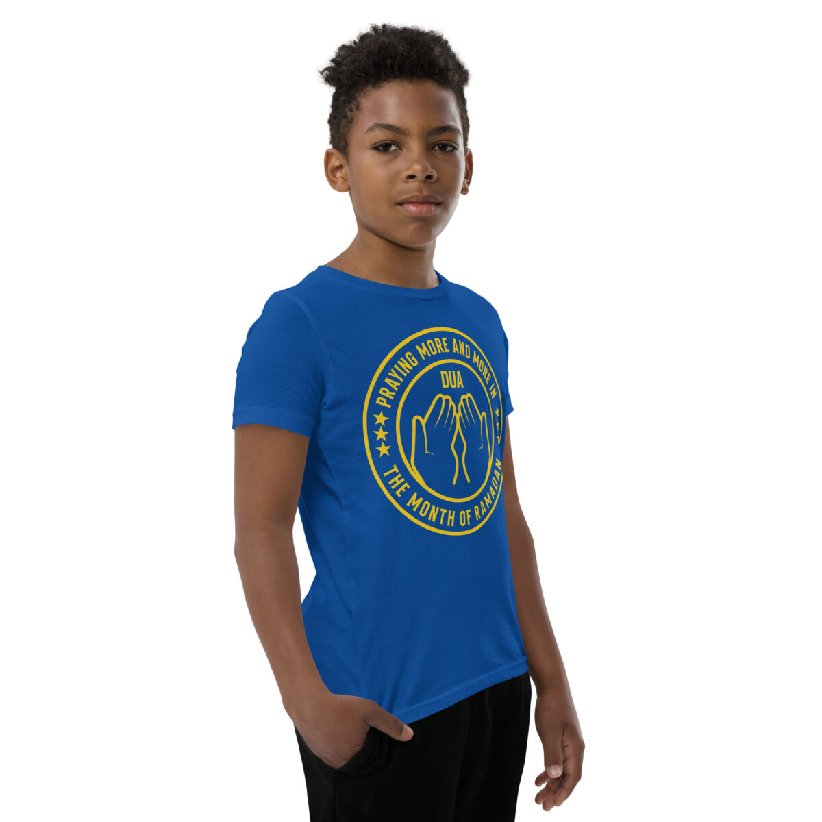 youth staple tee true royal right front 649038d49f4bb