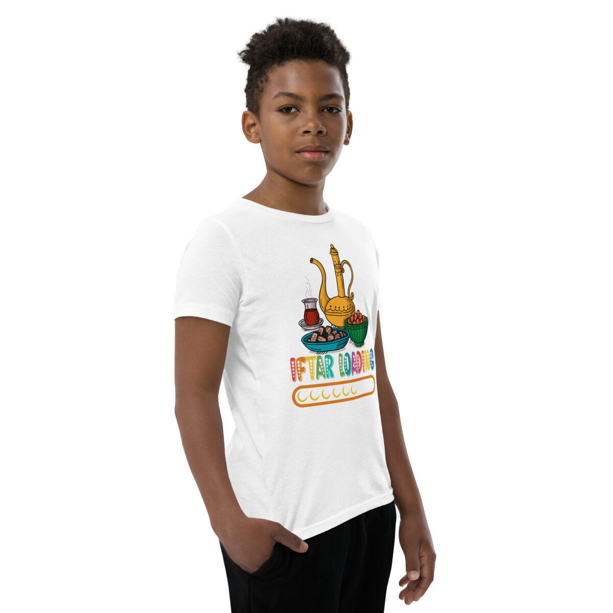 youth staple tee white right front 649084b62dc85