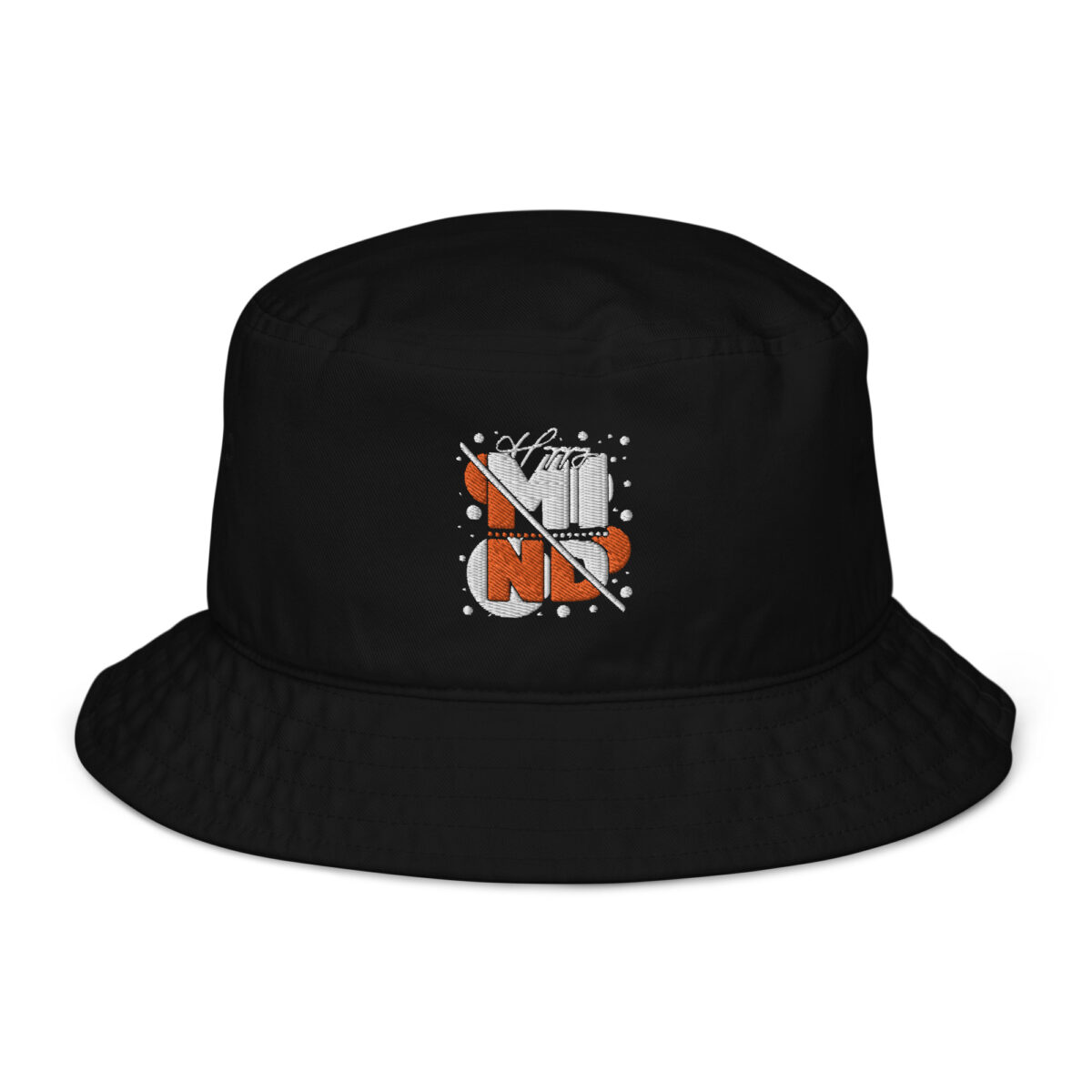 organic bucket hat black front 64a3c3d313275