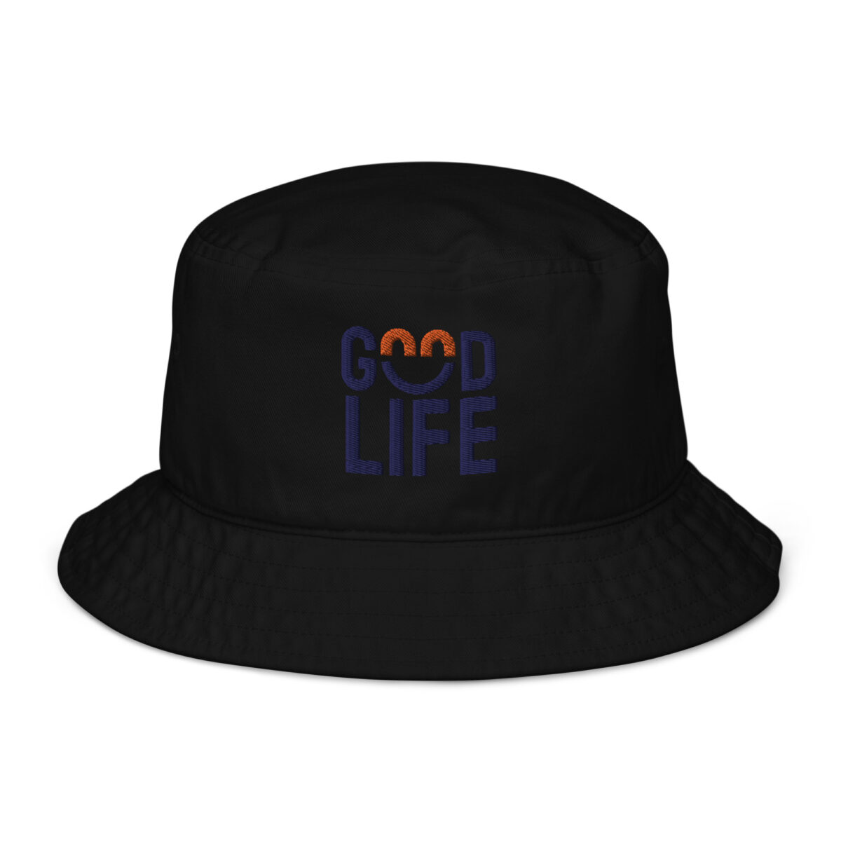 organic bucket hat black front 64a3c65c5de38