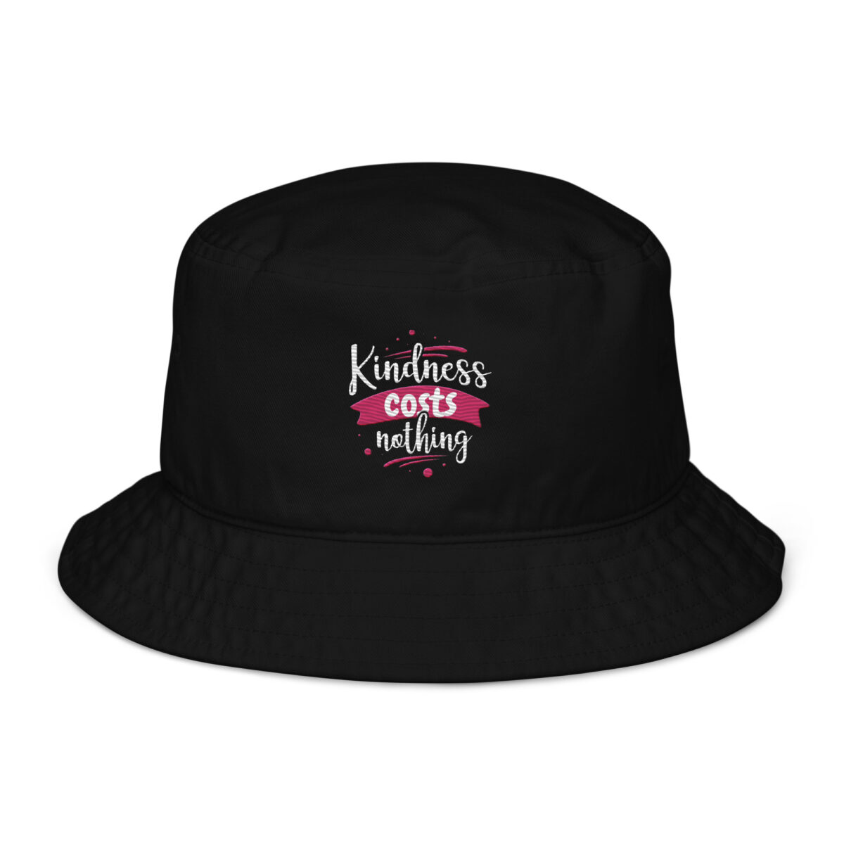 organic bucket hat black front 64a537310e9e6