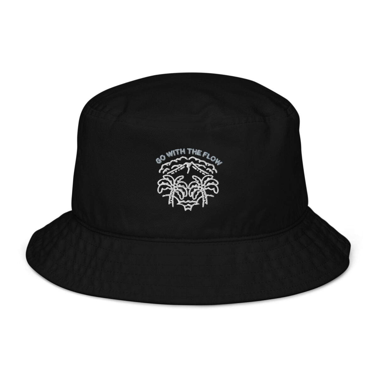 organic bucket hat black front 64a8748a37ccb