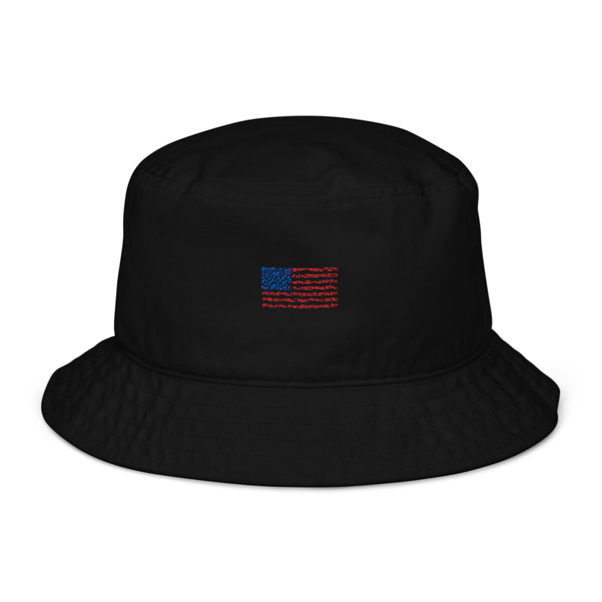 organic bucket hat black front 64a8f12f83446