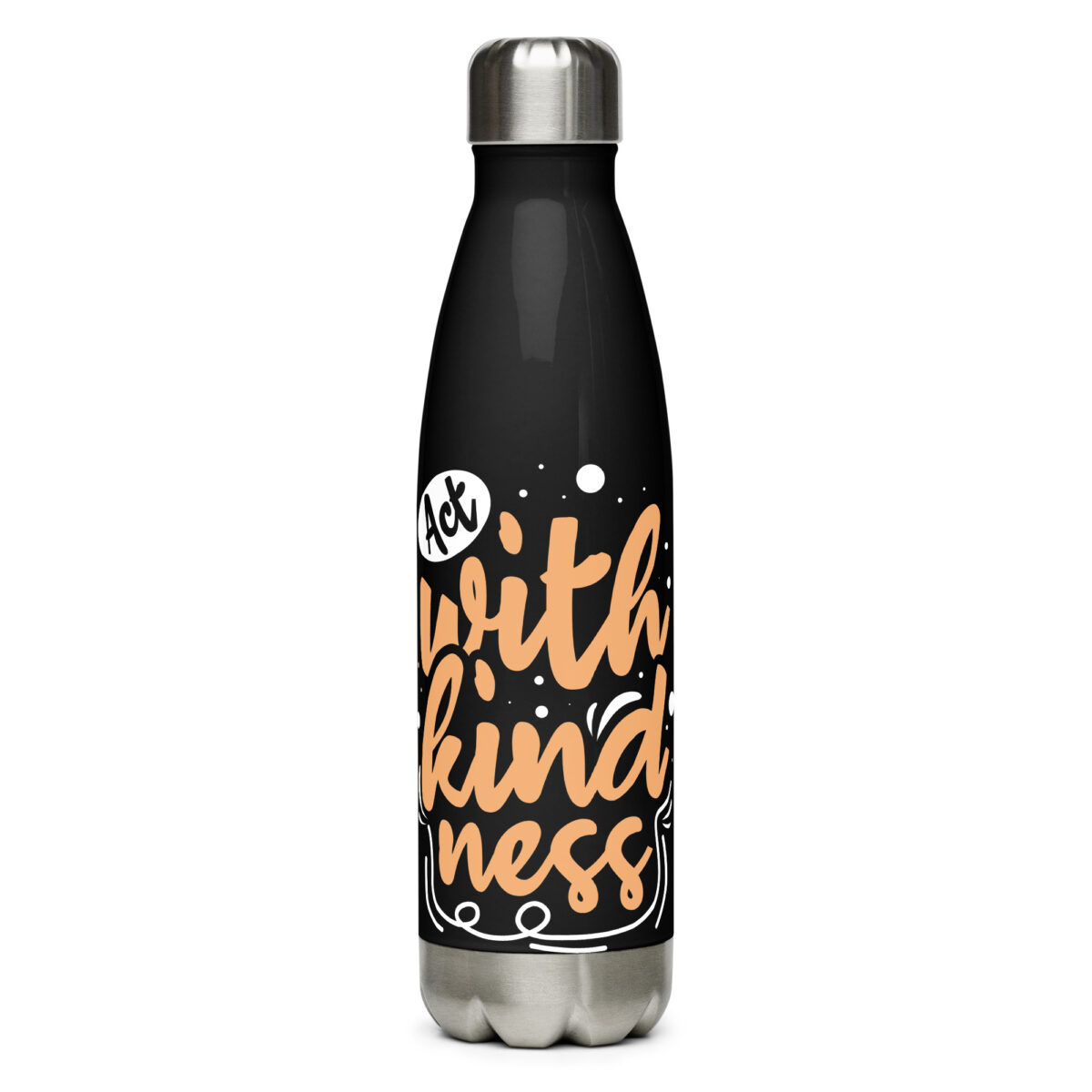 stainless steel water bottle black 17oz front 64a2ad316072c