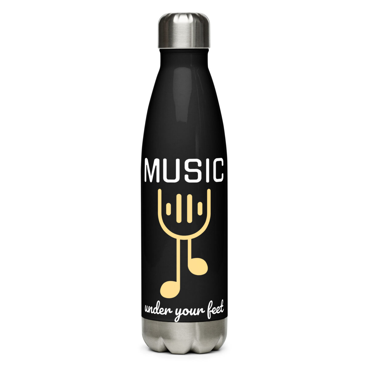 stainless steel water bottle black 17oz front 64a2b33c67609