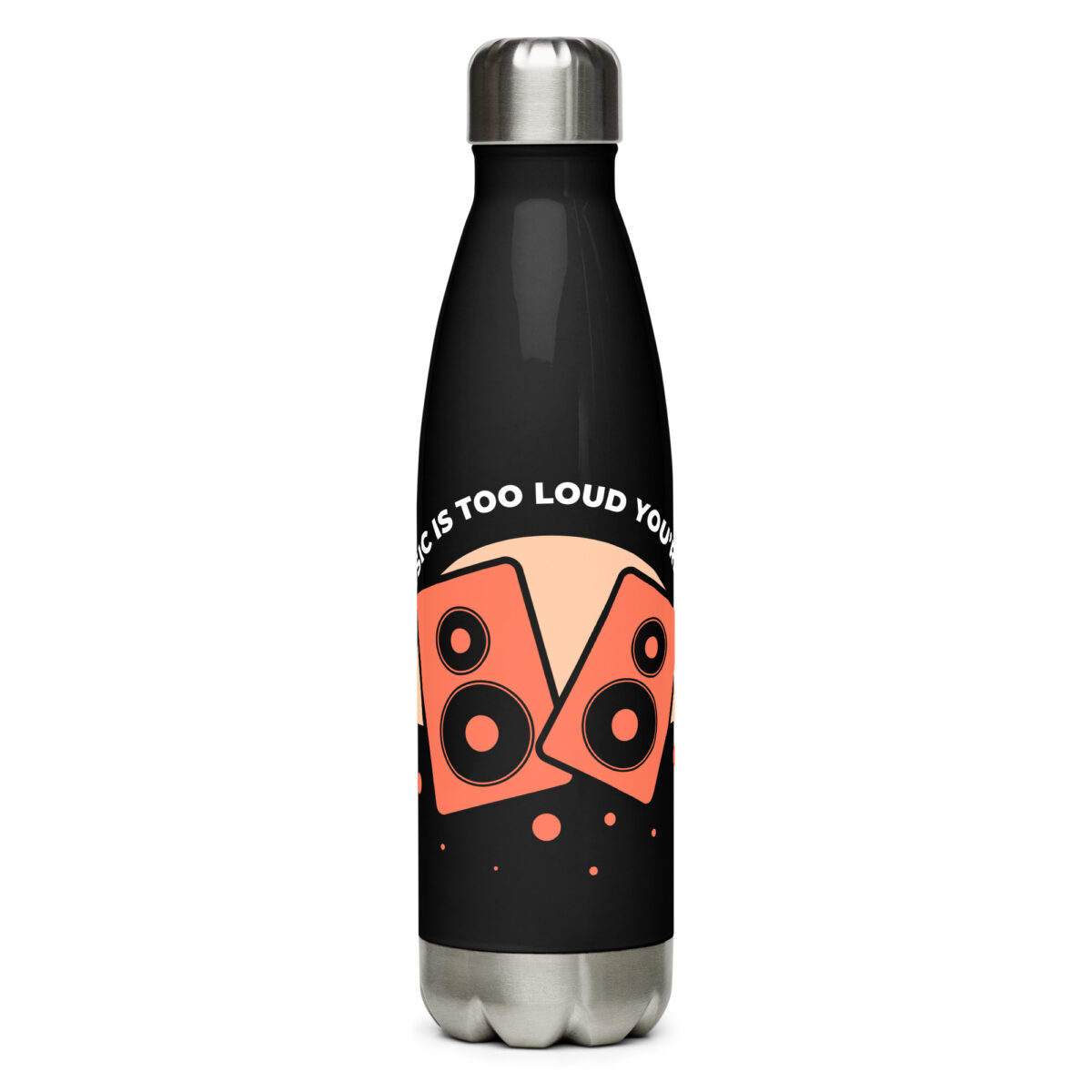 stainless steel water bottle black 17oz front 64a2b69f74d2c