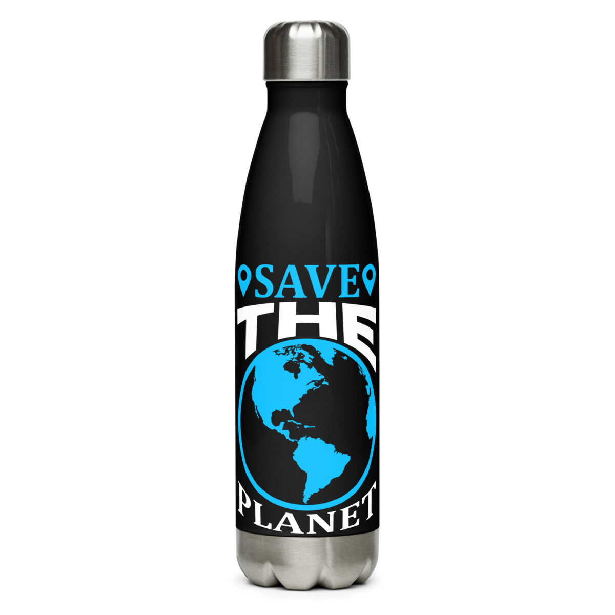 stainless steel water bottle black 17oz front 64a402c6bcad3