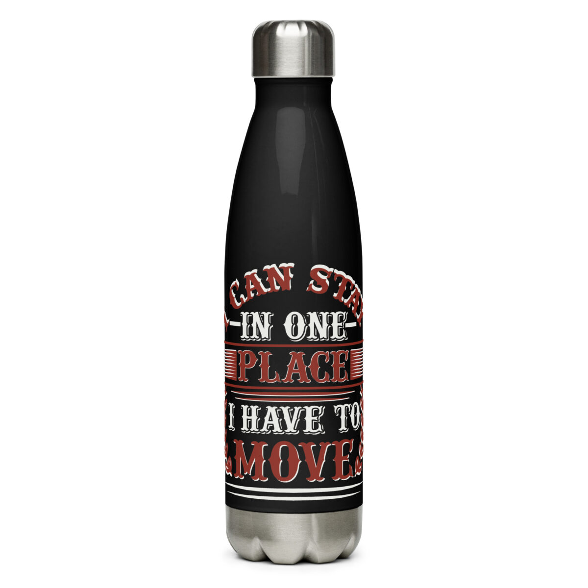 stainless steel water bottle black 17oz front 64a40c7123a28