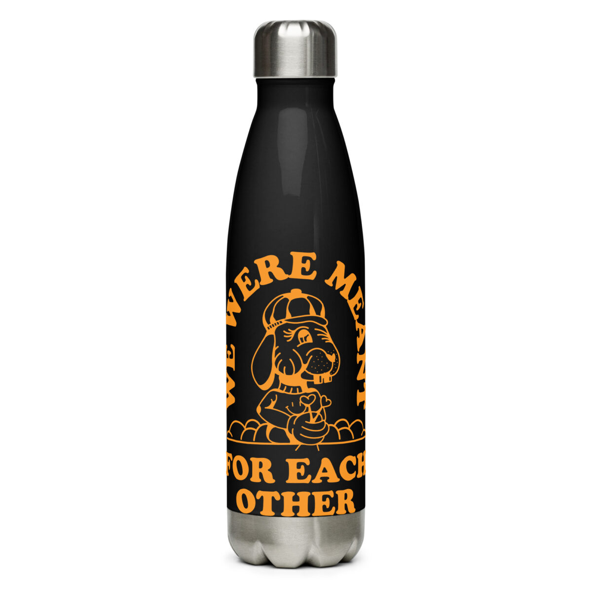 stainless steel water bottle black 17oz front 64a4505b7d66e