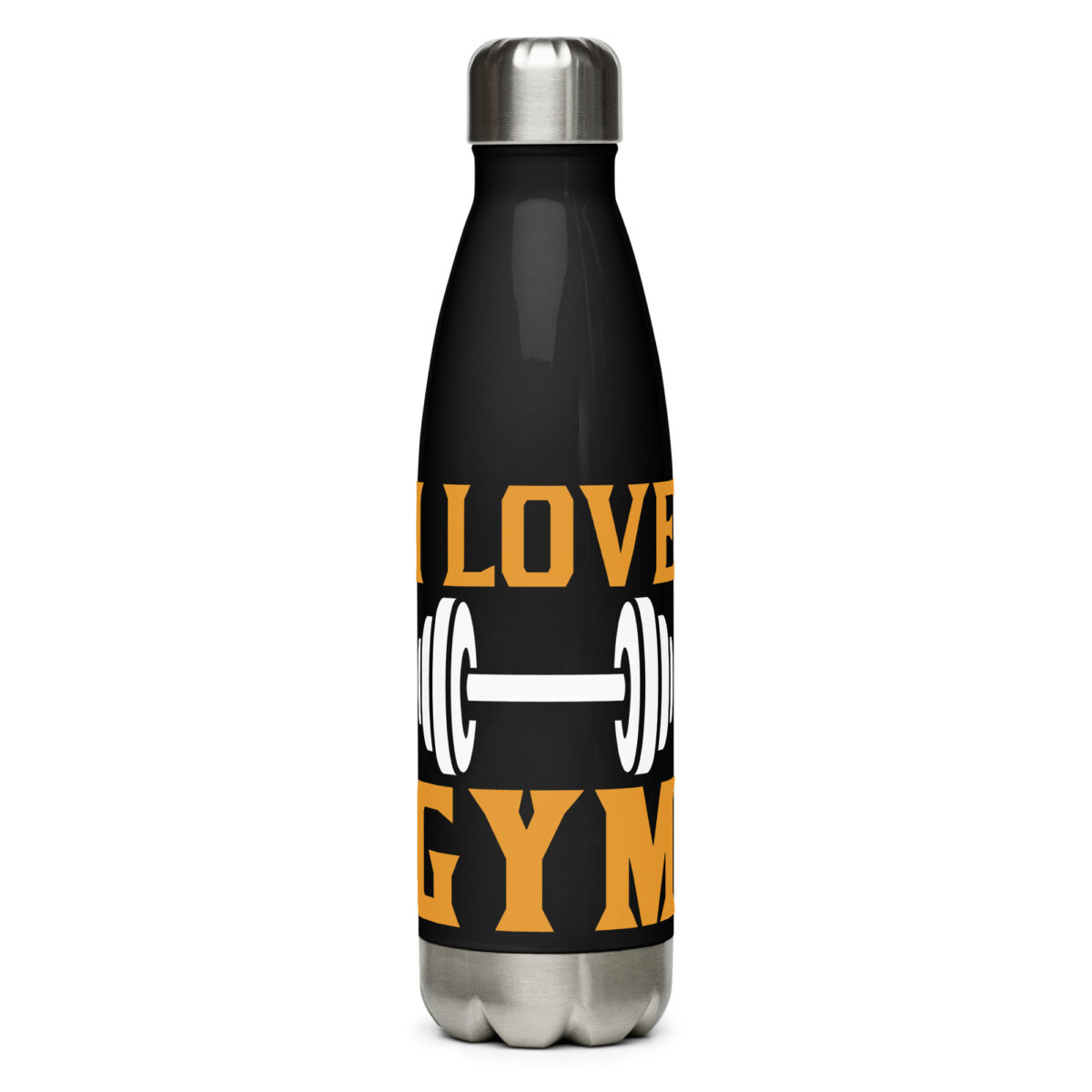 stainless steel water bottle black 17oz front 64a567da6597b