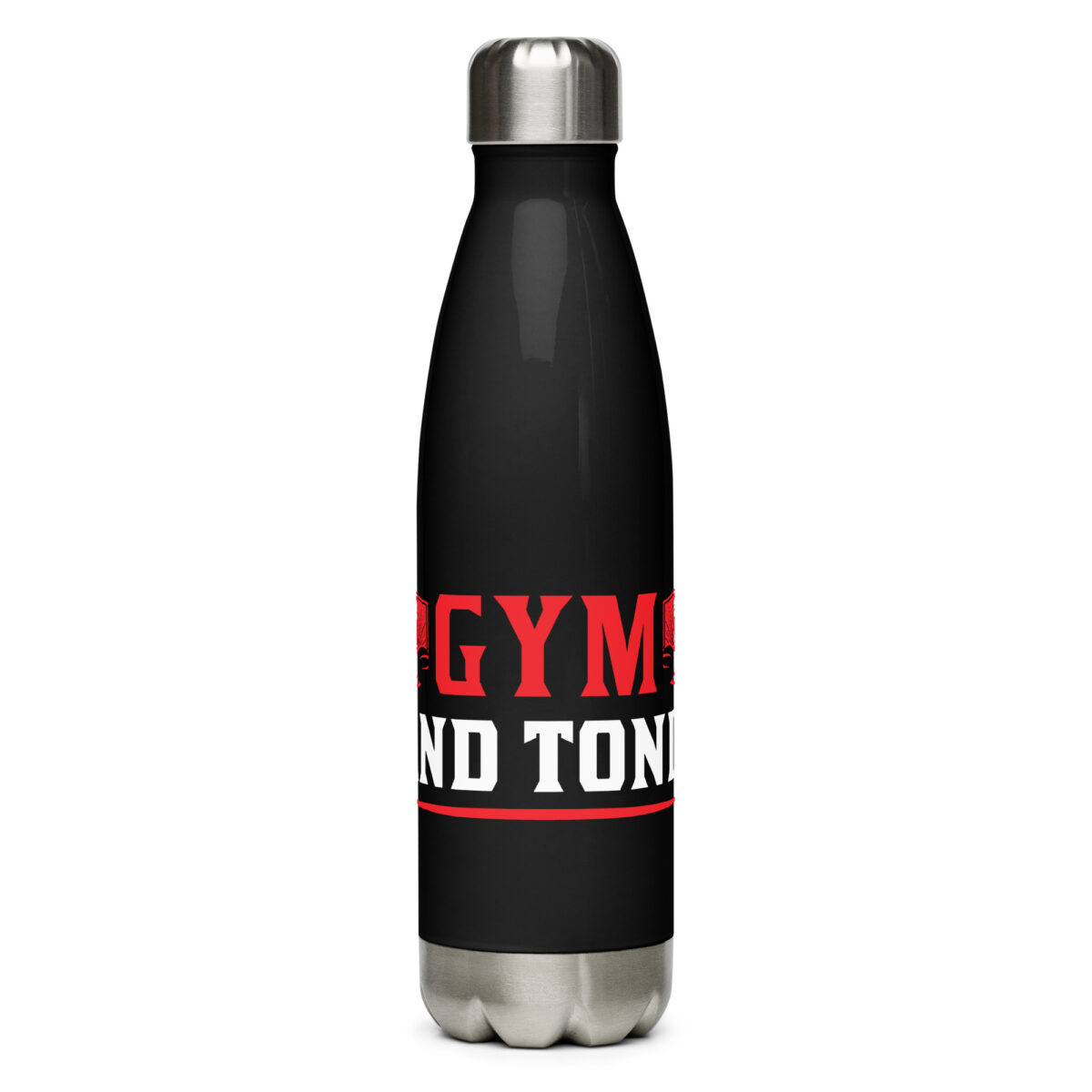 stainless steel water bottle black 17oz front 64a56949a2a22