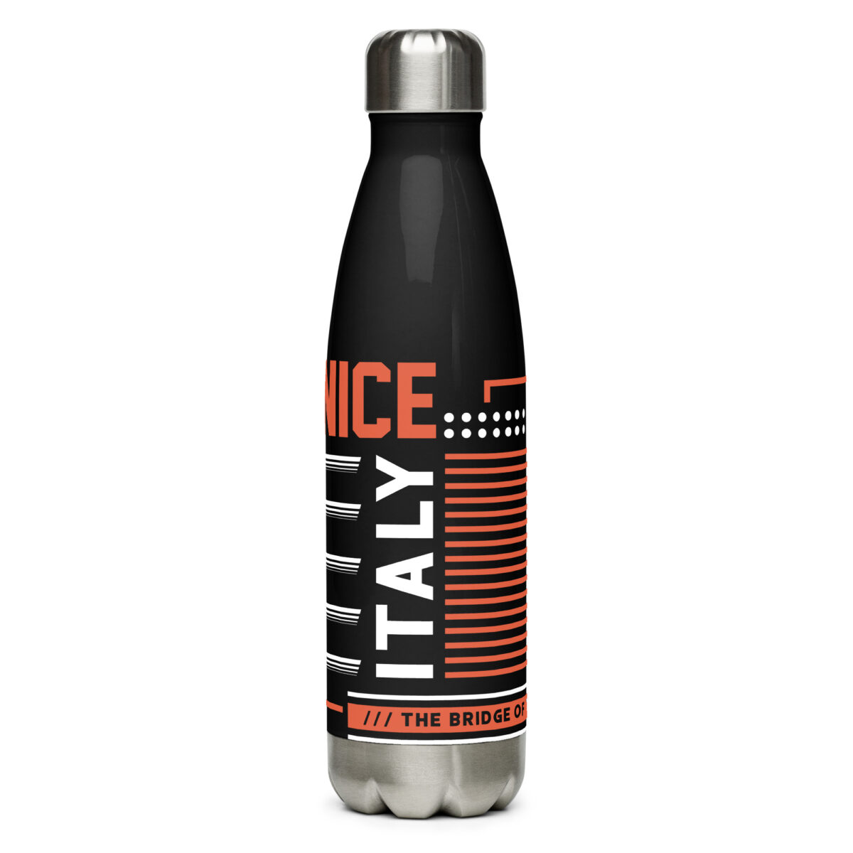 stainless steel water bottle black 17oz front 64a592701368b